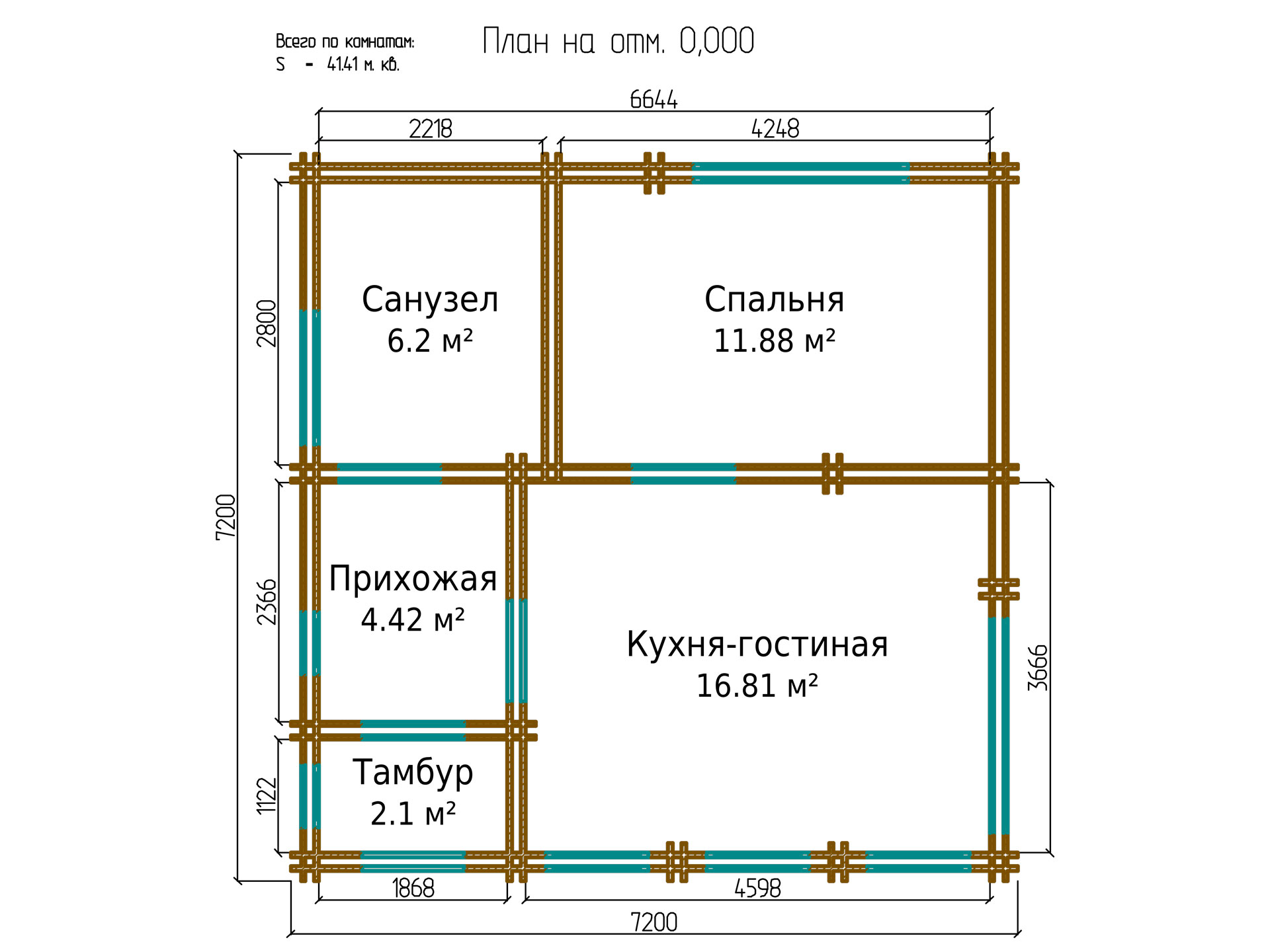 План хозблока 7.2×7.2