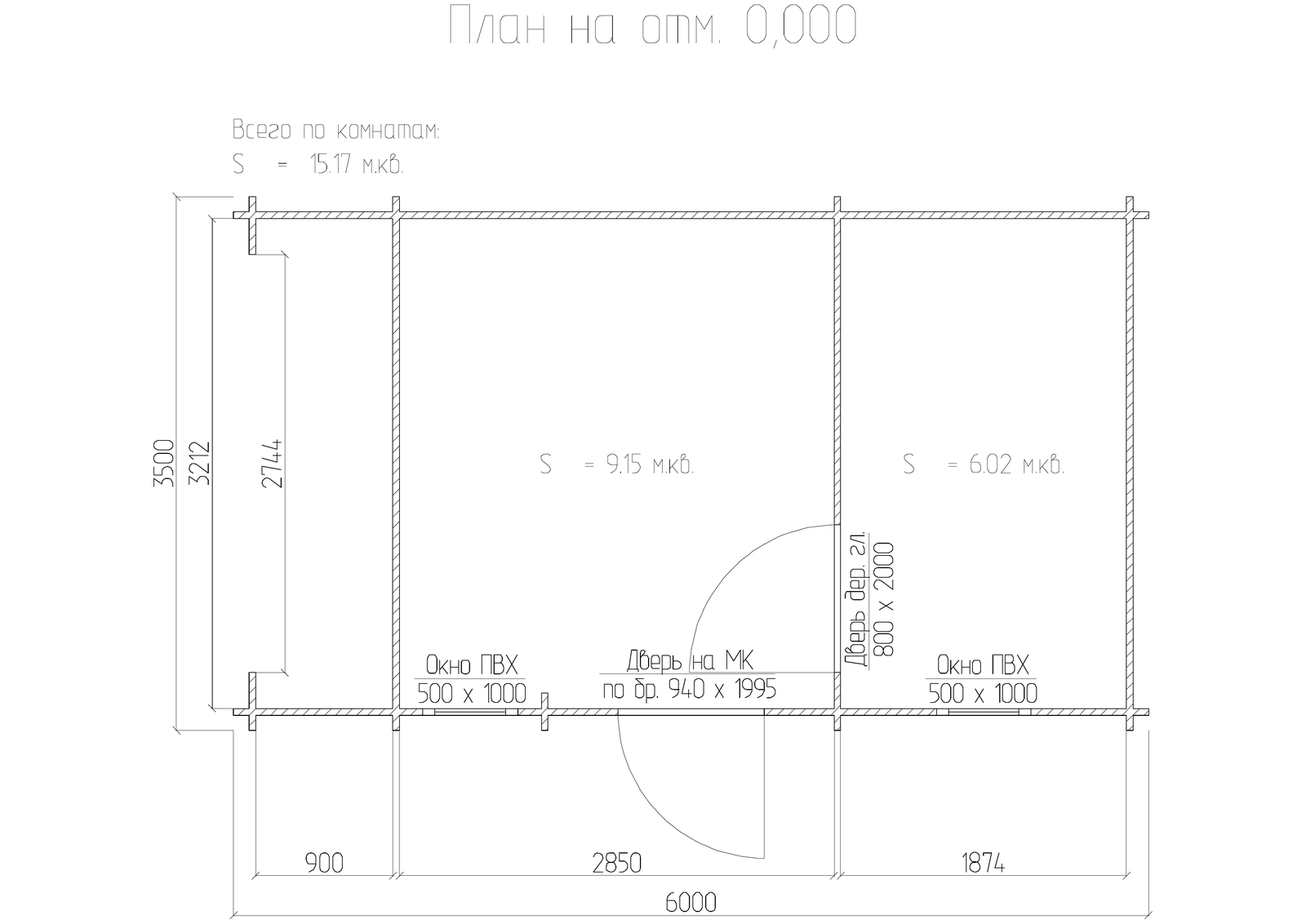 План хозблока 6×3.5