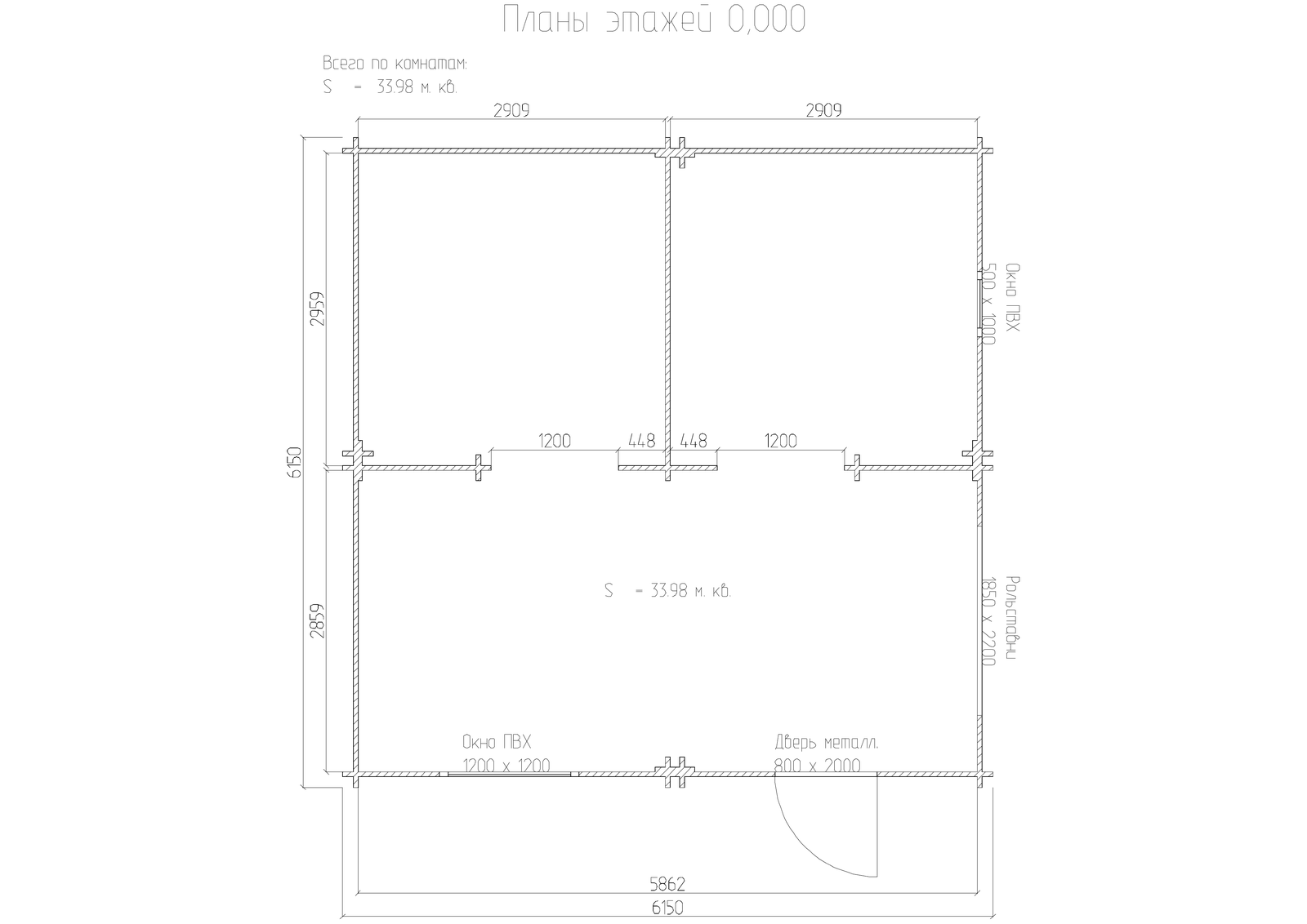 План хозблока 6×6