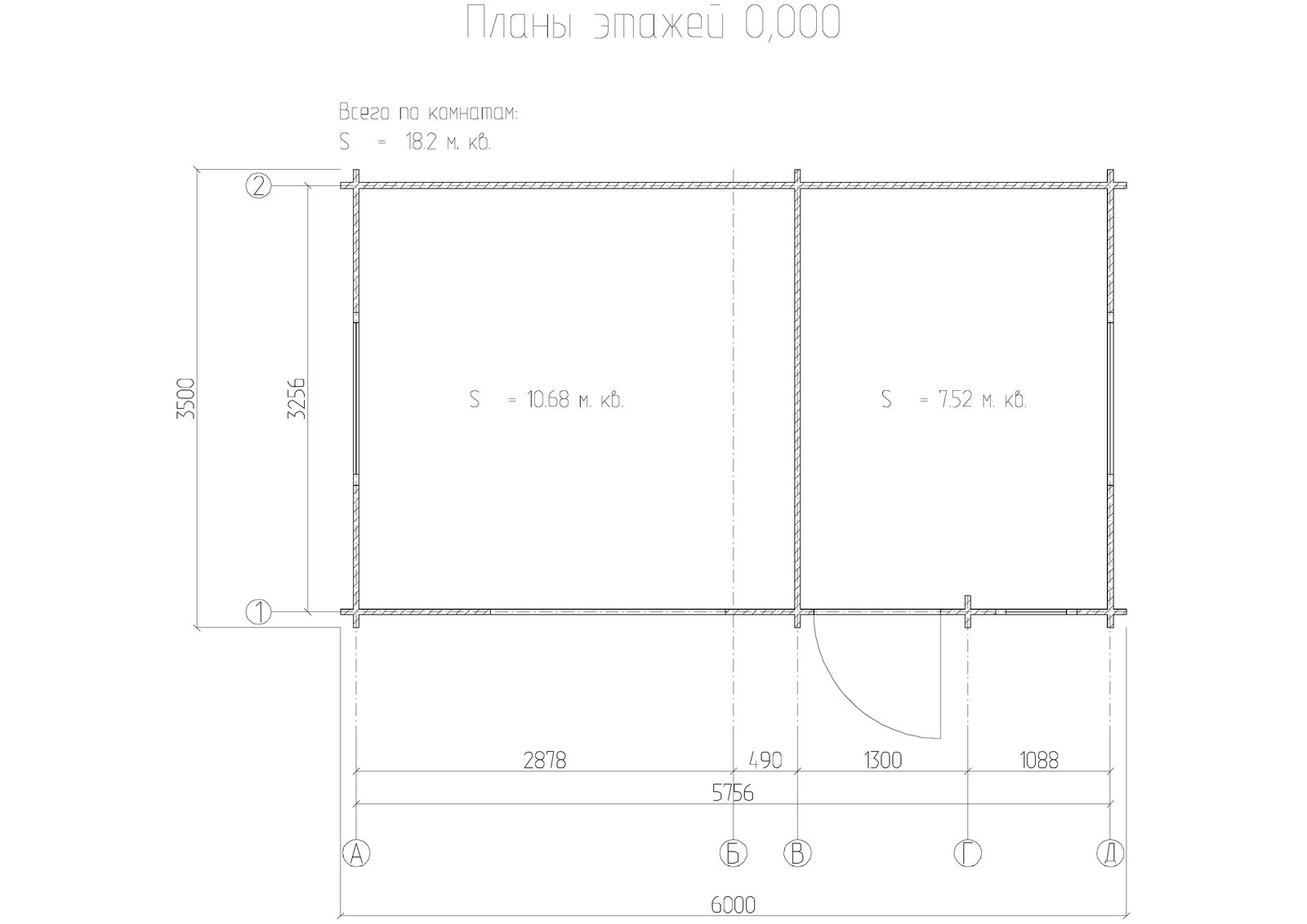 План хозблока 6×3.5