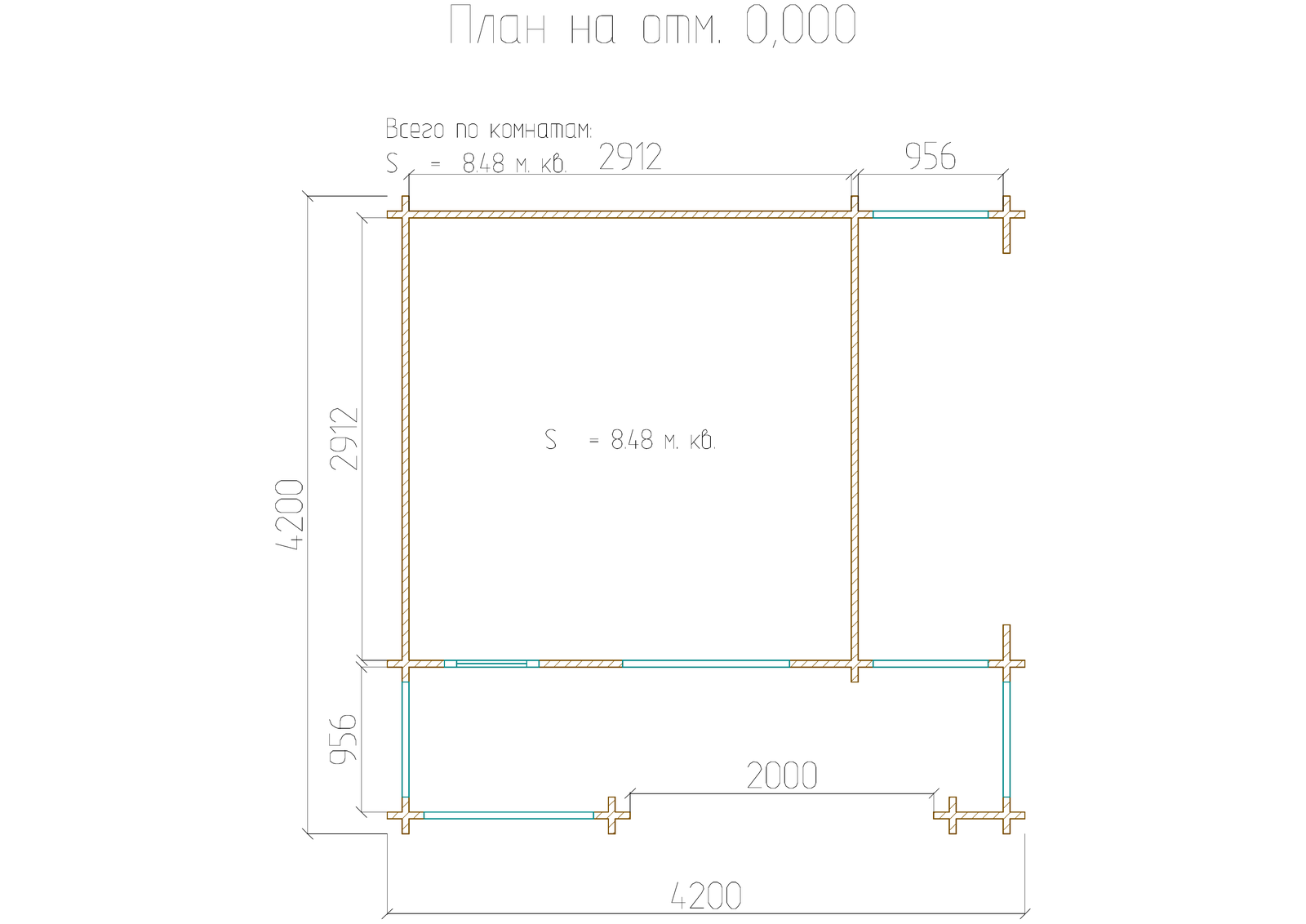 План хозблока 4.2×4.2
